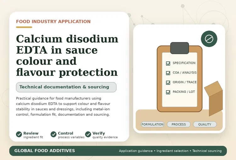 Sauces and dressings evaluated for colour and flavour stability