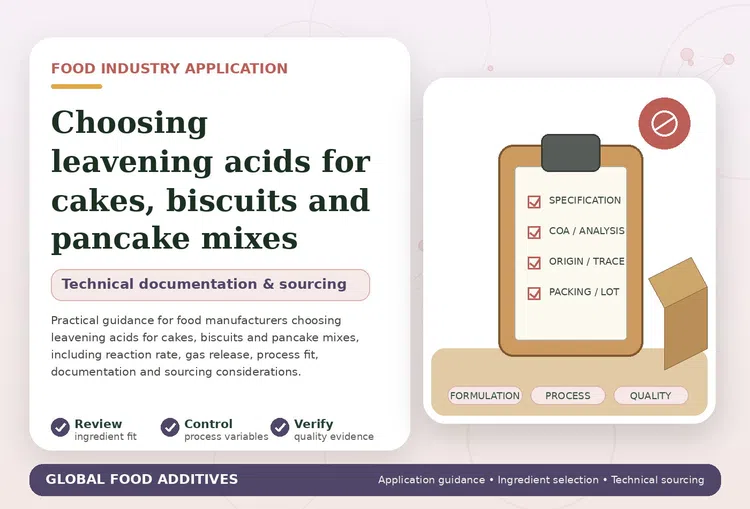 Leavening acids for cakes, biscuits and pancake mixes