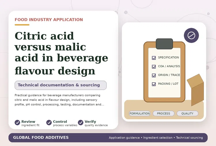 Citric and malic acid options for beverage flavour design