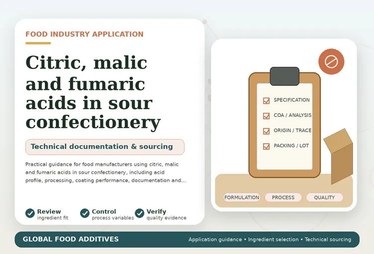 Citric, malic and fumaric acid options for sour confectionery production