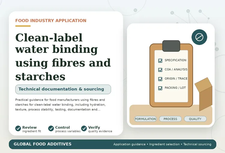 Fibres and starches prepared for clean-label water-binding trials