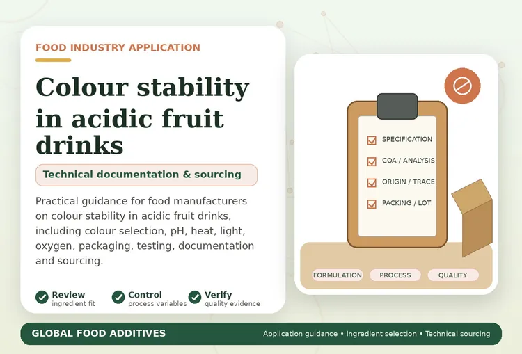 Acidic fruit drinks showing different colour shades