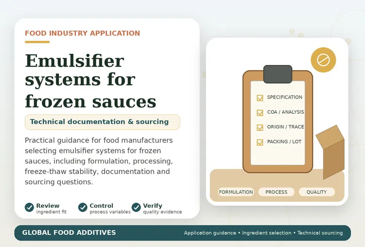 Emulsifier systems used to improve the stability and texture of frozen sauces