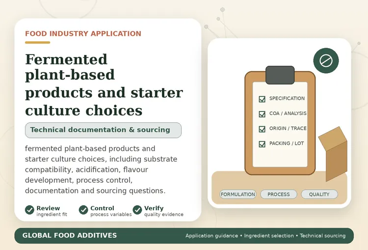 Fermented plant-based products and starter culture choices food industry application illustration
