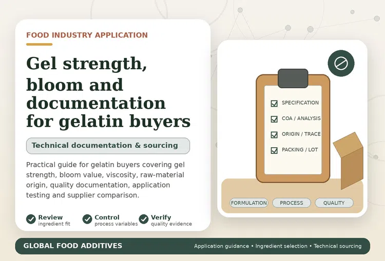 Gel strength, bloom and documentation for gelatin buyers food industry application illustration