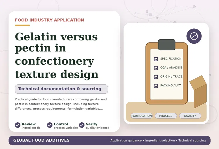 Gelatin versus pectin in confectionery texture design food industry application illustration