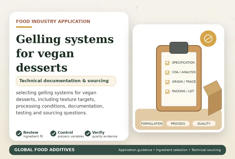 Gelling systems for vegan desserts food industry application illustration