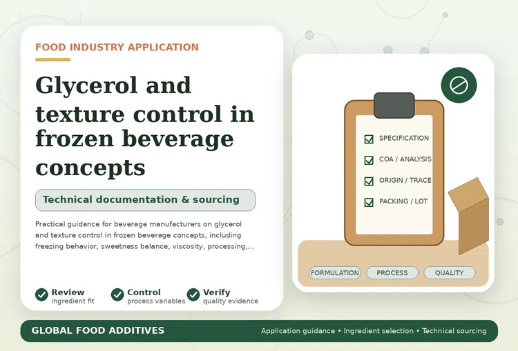 Glycerol supporting texture control in frozen beverage concepts
