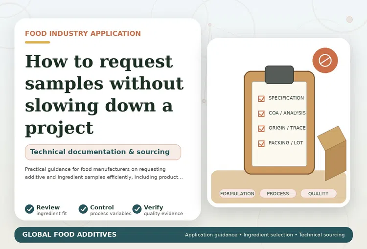 Preparing a clear food additive or ingredient sample request