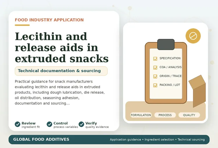 Lecithin and release aids used in extruded snack production