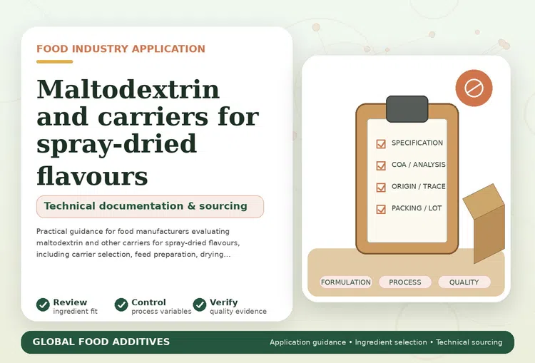 Maltodextrin and carrier systems used for spray-dried flavour powders