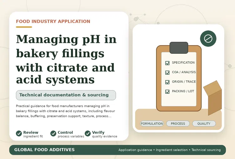 Managing pH in bakery fillings with citrate and acid systems