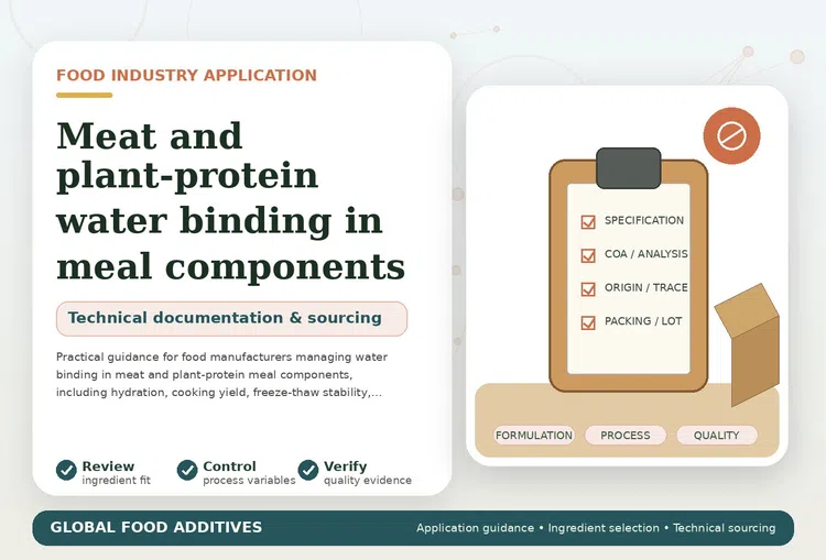 Meat and plant-protein water binding in frozen and ready-meal components