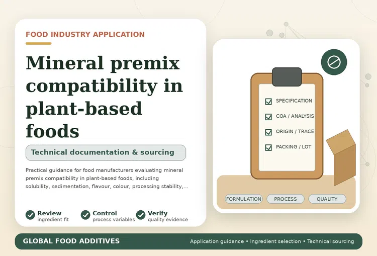 Mineral premix compatibility in plant-based food and beverage applications