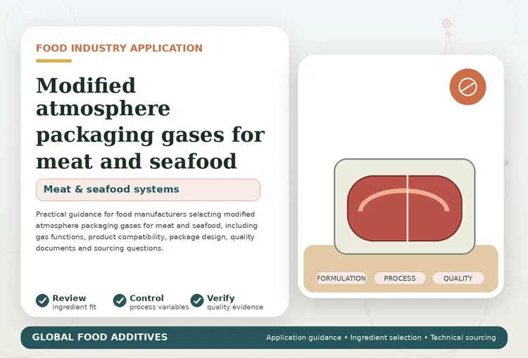 Modified atmosphere packaging gases for meat and seafood products