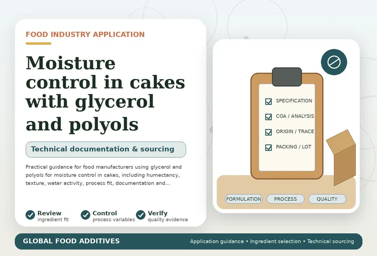 Moisture control in cakes using glycerol and polyols