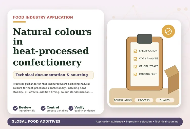 Natural colour selection for heat-processed confectionery products