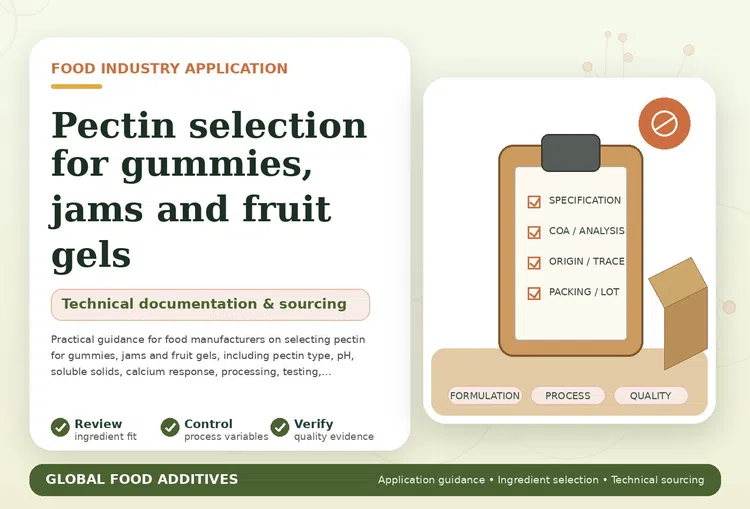 Pectin selection for gummies, jams and fruit gels