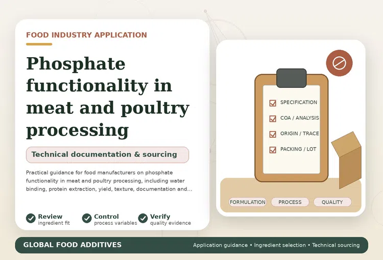 Phosphate functionality in meat and poultry processing food industry application illustration