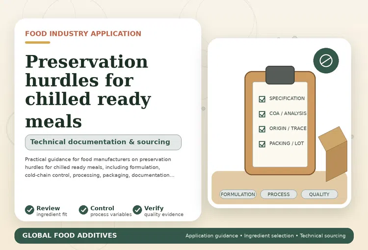 Preservation hurdles for chilled ready meals food industry application illustration