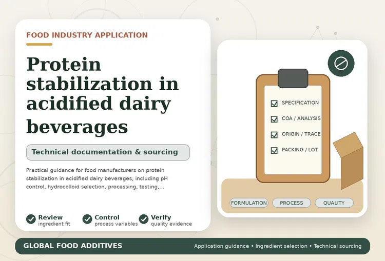Protein stabilization in acidified dairy beverages food industry application illustration