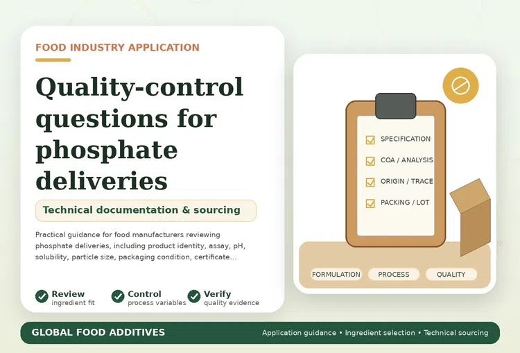 Quality-control review of food-grade phosphate deliveries