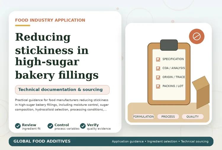 Reducing stickiness in high-sugar bakery fillings