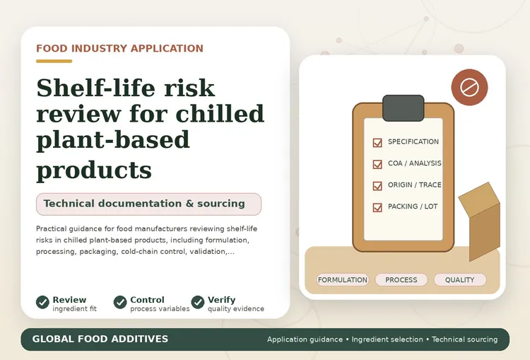 Shelf-life risk review for chilled plant-based food products