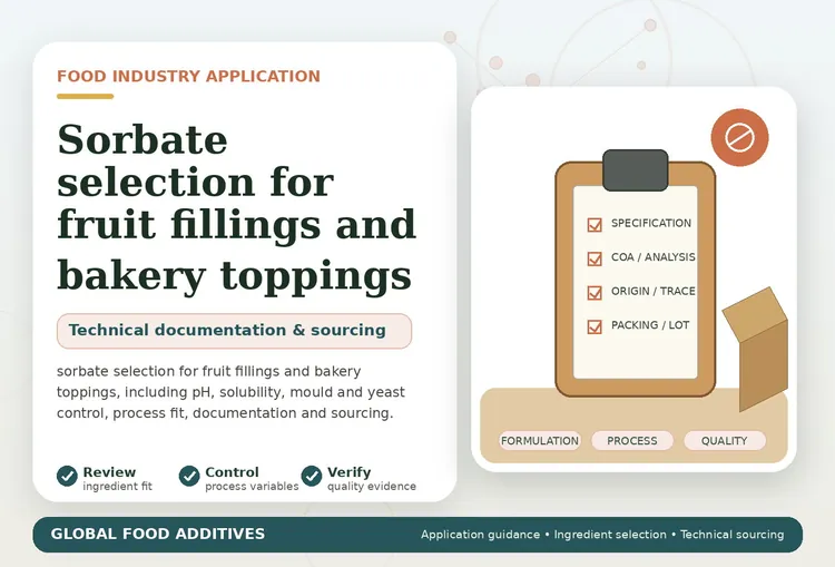 Sorbate selection for fruit fillings and bakery toppings