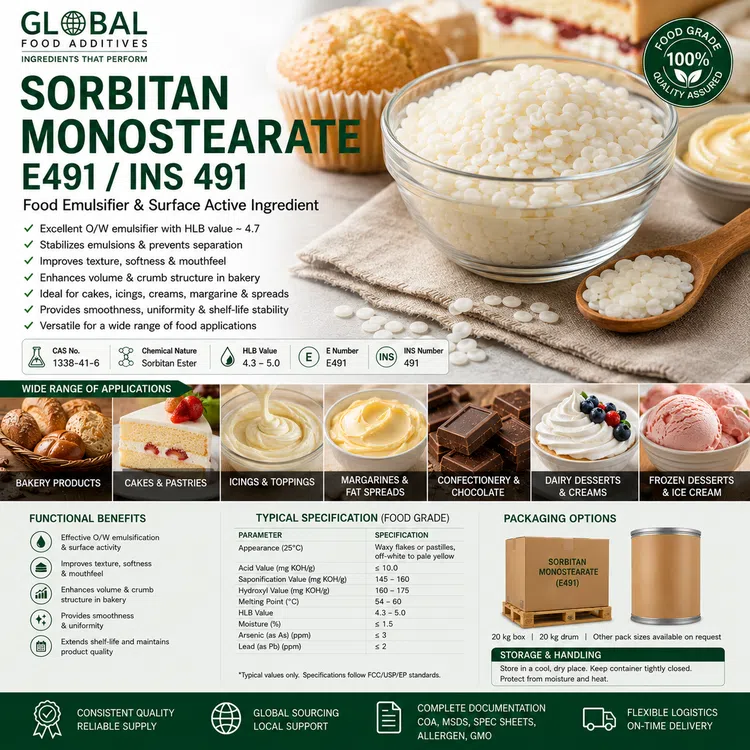 Sorbitan Monostearate food additive food additive ingredient illustration