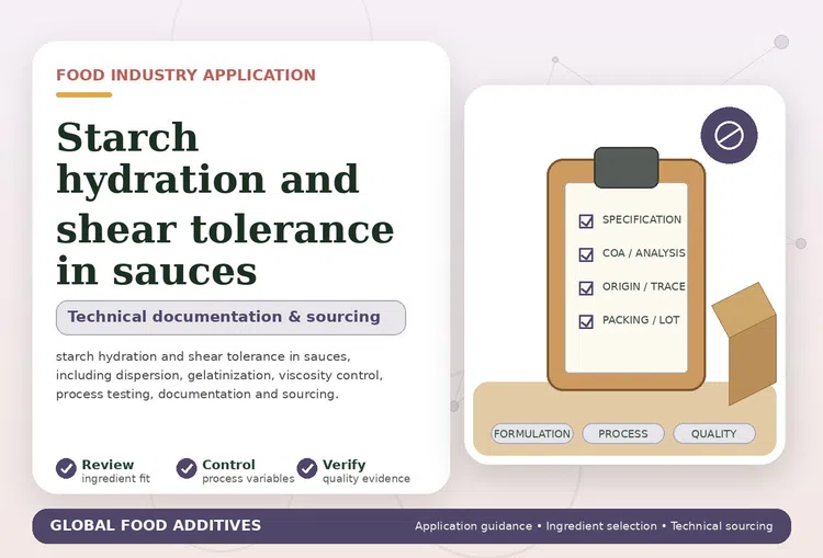 Starch hydration and shear tolerance in sauces