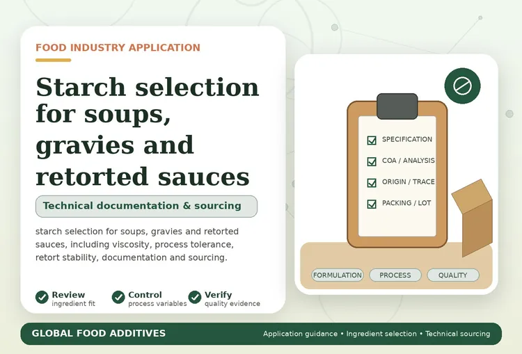 Starch selection for soups, gravies and retorted sauces