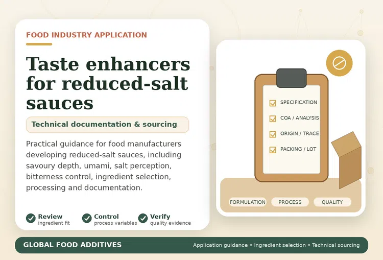 Taste enhancement and sodium reduction in sauces and dressings