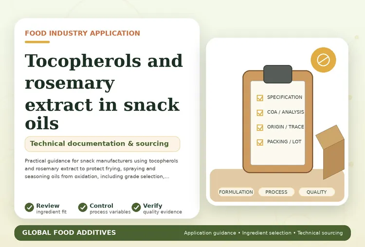 Tocopherols and rosemary extract used to protect snack oils from oxidation