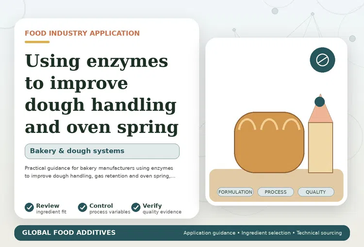 Bakery enzymes used to improve dough handling and oven spring