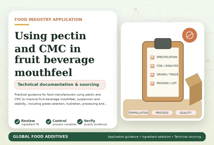 Pectin and CMC used to improve mouthfeel in fruit beverages